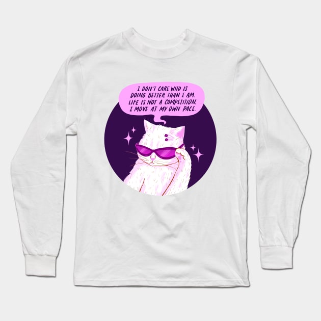 Meme Sunglasses Cat Long Sleeve T-Shirt by SusDraws